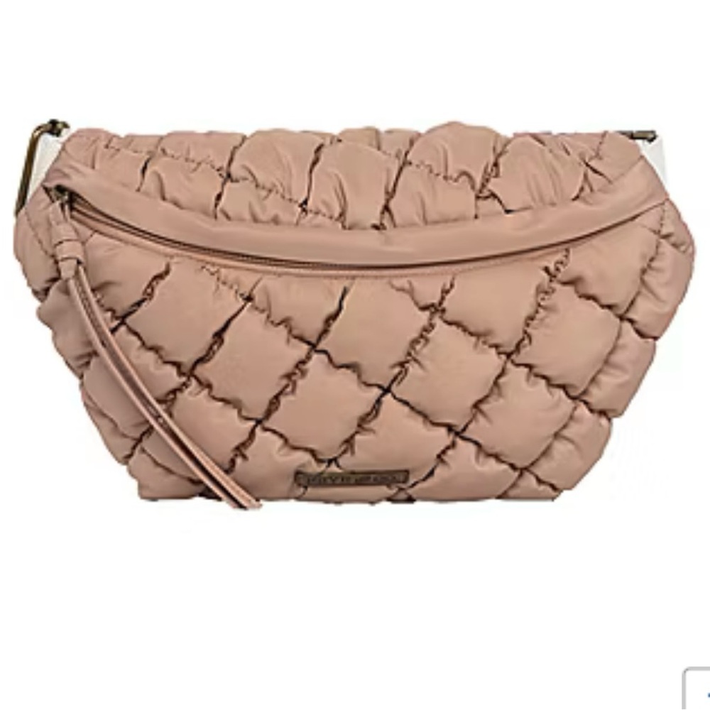 Quilted Crossbody Sling Bag in Blush Pink